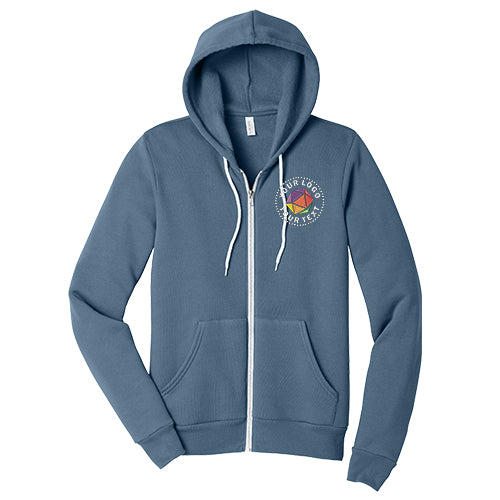 BELLA+CANVAS® Custom Embrodiered Unisex Sponge Fleece Full-Zip Hoodie - BC3739