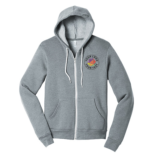 BELLA+CANVAS® Custom Embrodiered Unisex Sponge Fleece Full-Zip Hoodie - BC3739
