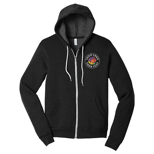 BELLA+CANVAS® Custom Embrodiered Unisex Sponge Fleece Full-Zip Hoodie - BC3739