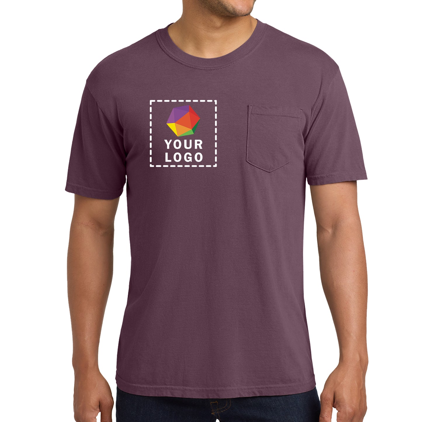 Comfort Colors® Custom Printed Heavyweight Ring Spun Pocket Tee - 6030