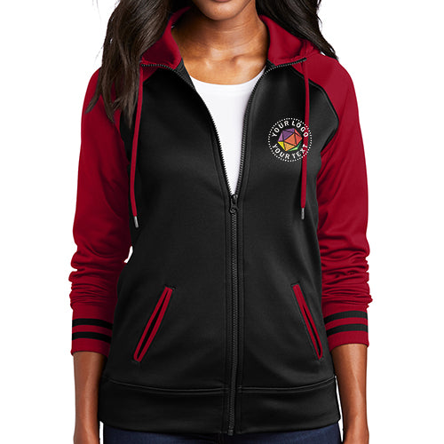 Sport-Tek® Women's Sport-Wick® Custom Embroidered Varsity Fleece Full-Zip Hooded Jacket - LST236