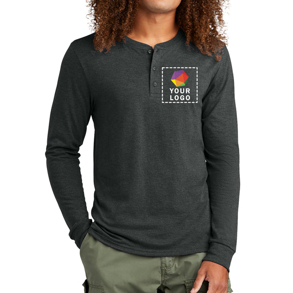 District® Custom Printed Perfect Tri® Long Sleeve Henley - DT145