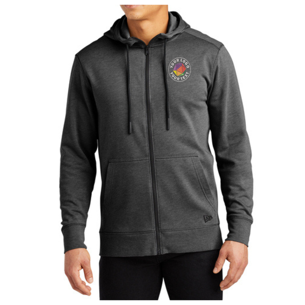 New Era® Custom Embroidered Tri-Blend Fleece Full-Zip Hoodie - NEA511