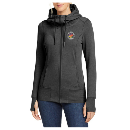 New Era® Women's Custom Embroidered Tri-Blend Fleece Full-Zip Hoodie - LNEA511