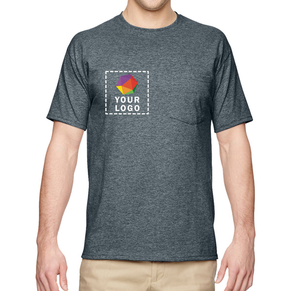 Jerzees® Dri-Power® 50/50 Cotton/Poly Custom Printed Pocket T-Shirt. 29MP
