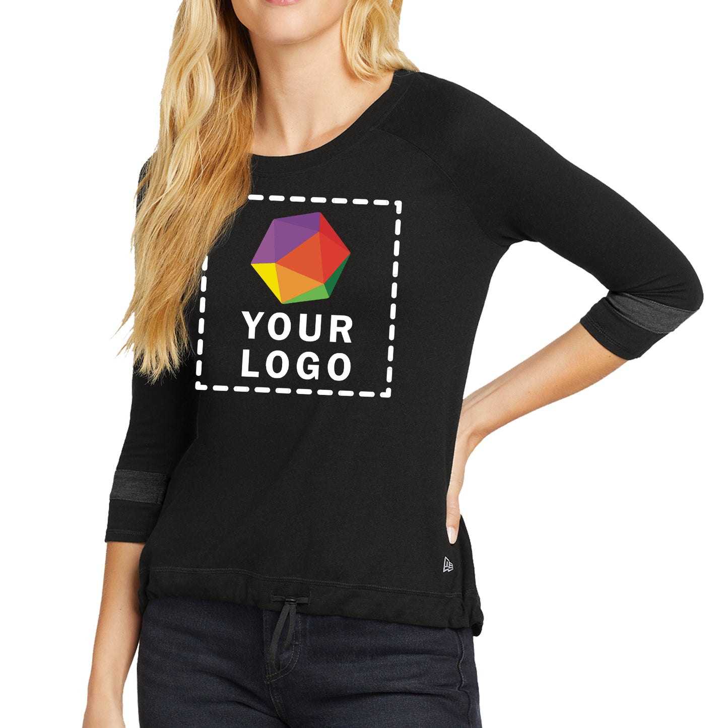 New Era® Custom Printed Women's Tri-Blend 3/4-Sleeve Tee - LNEA136