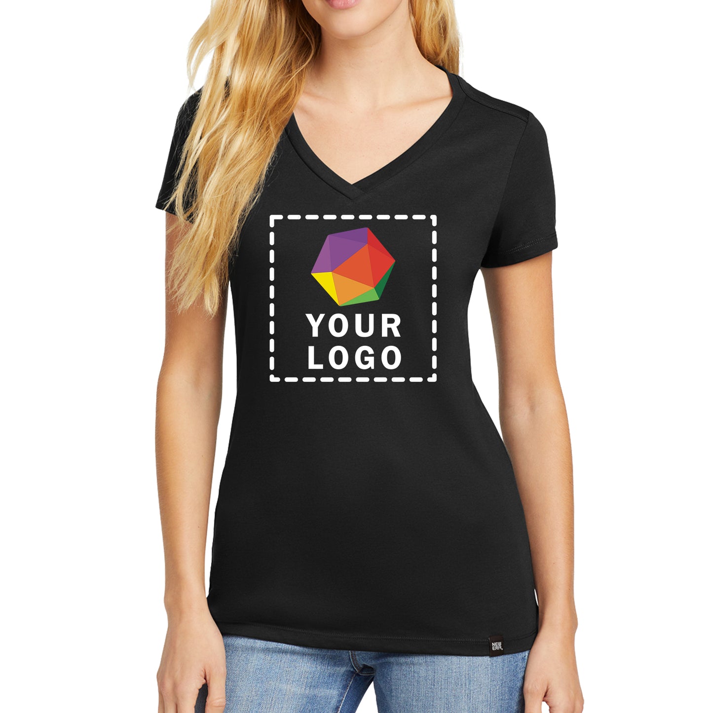 New Era® Custom Printed Women's Heritage Blend V-Neck Tee - LNEA101