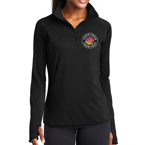 Sport-Tek® Custom Embroidered Women's Sport-Wick® Stretch 1/4-Zip Pullover - LST850