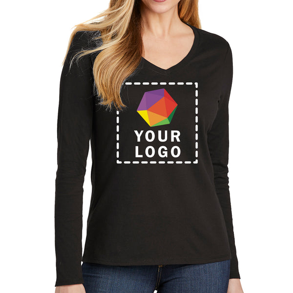 District® Custom Printed Women’s Very Important Tee ® Long Sleeve V-Neck - DT6201