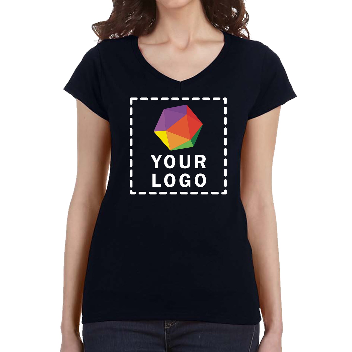 Gildan Custom Printed Ladies' SoftStyle® Fitted V-Neck T-Shirt - 64V00L