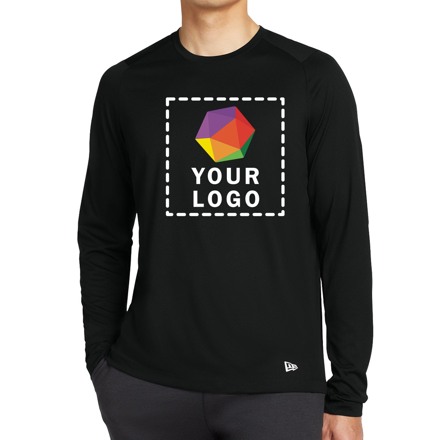 New Era® Series Custom Printed Performance Long Sleeve Crew Tee - NEA201