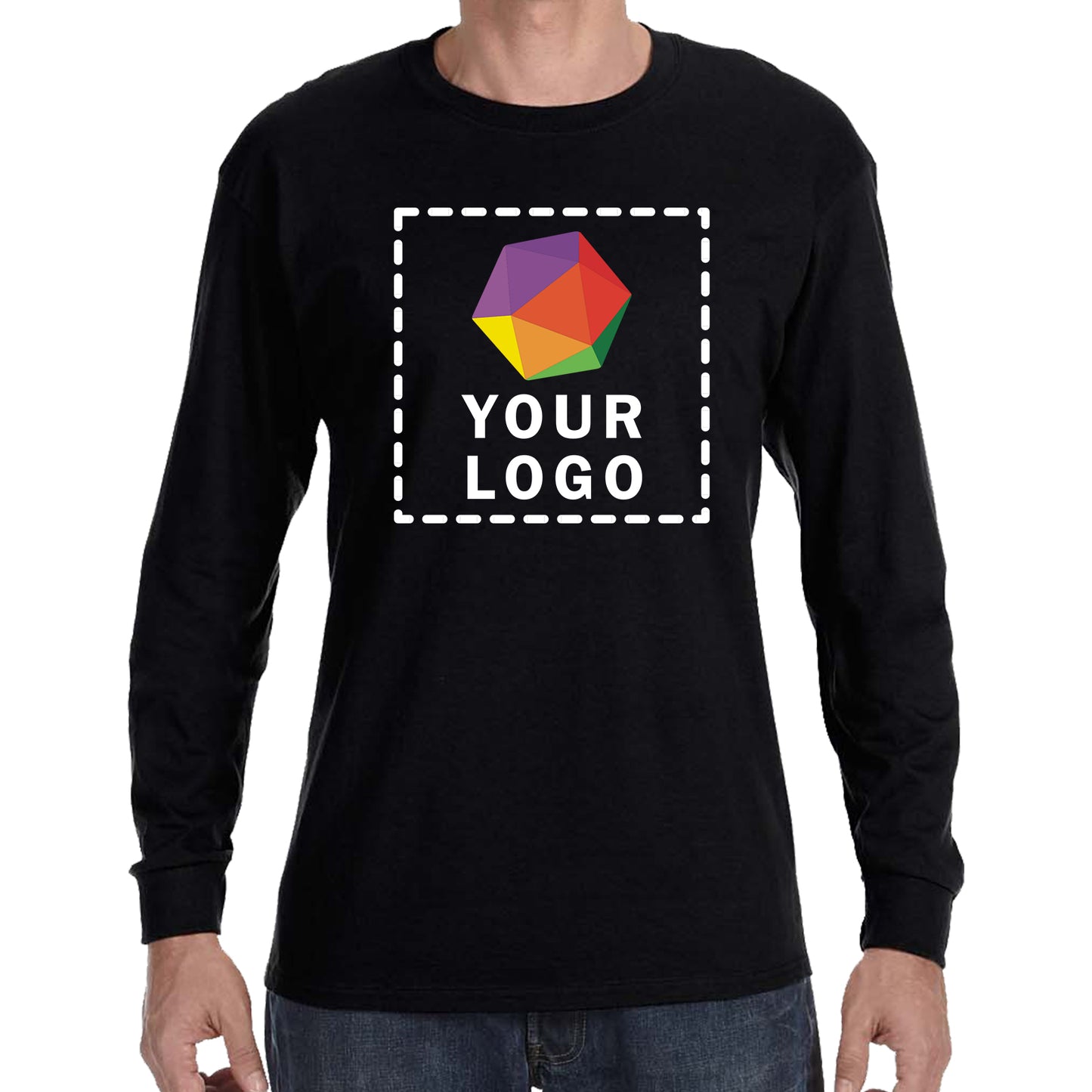 Jerzees® Dri-Power® 50/50 Cotton/Poly Custom Printed Long Sleeve T-Shirt. 29LS