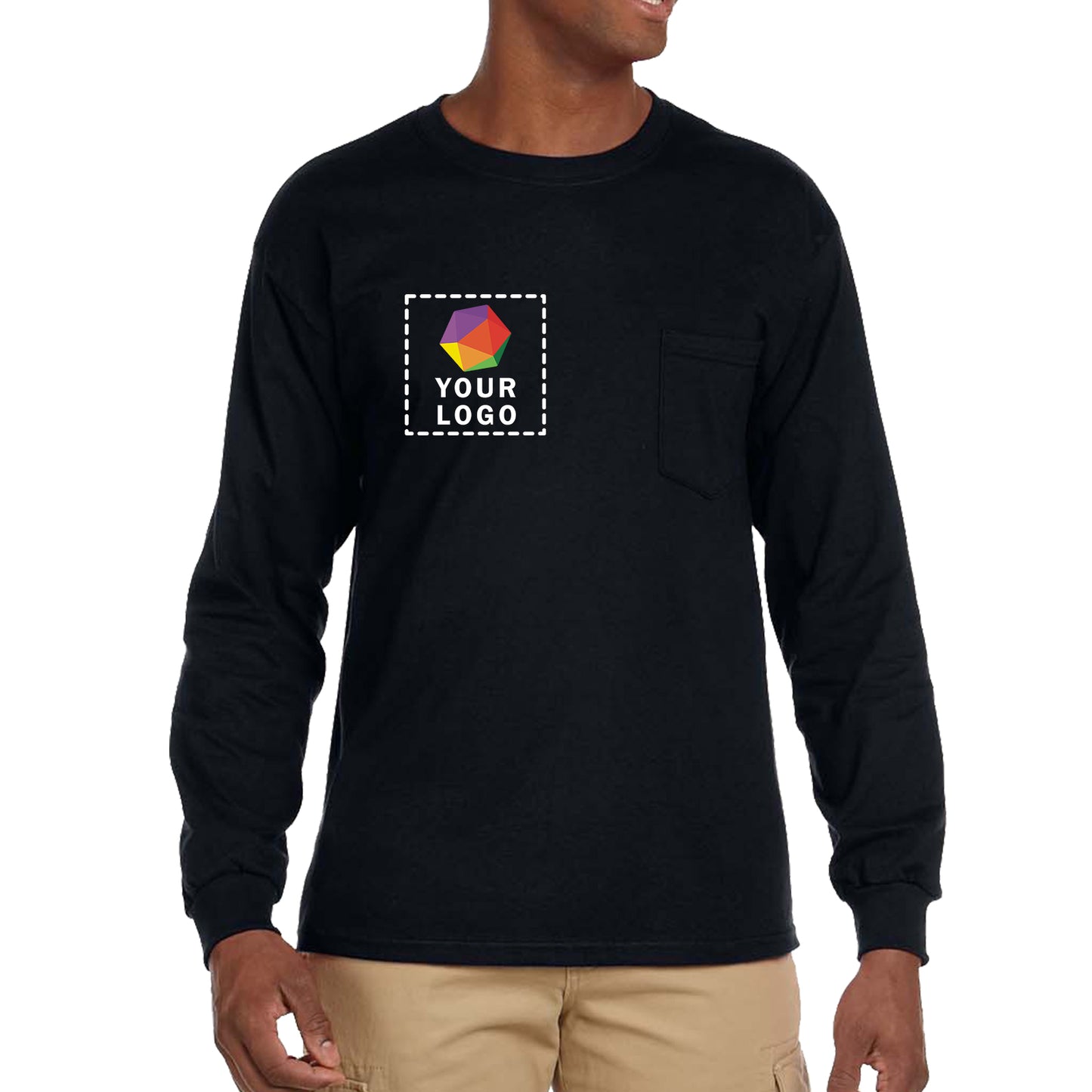 Gildan Custom Printed Adult Ultra Cotton® Long-Sleeve Pocket T-Shirt - G2410