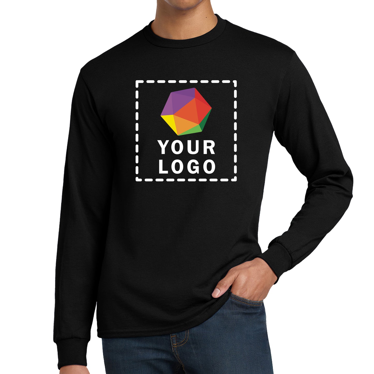 Gildan® Custom Printed DryBlend® 50 Cotton/50 Poly Long Sleeve T-Shirt - 8400