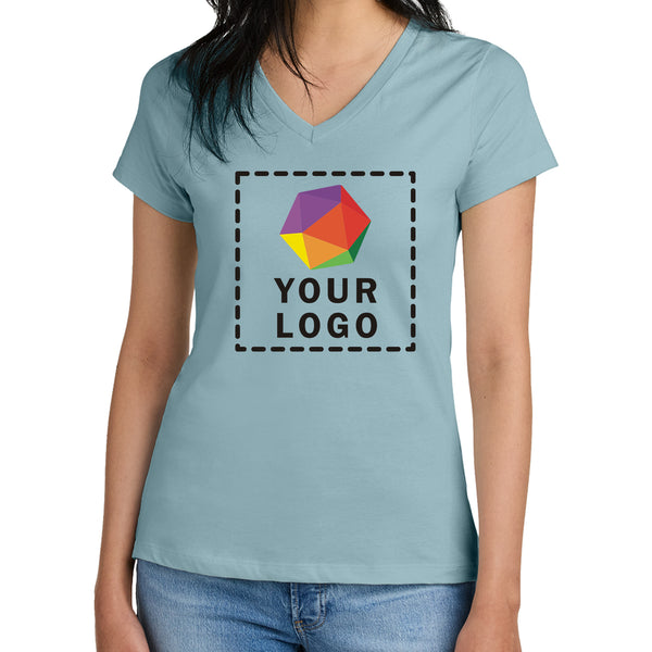 District® Custom Printed Women’s Perfect Weight ® V-Neck Tee - DM1170L