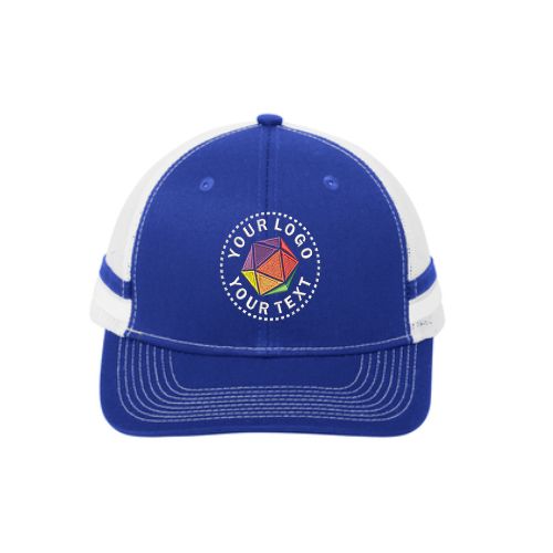 Port Authority ® Custom Embroidered Two-Stripe Snapback Trucker Cap - C113