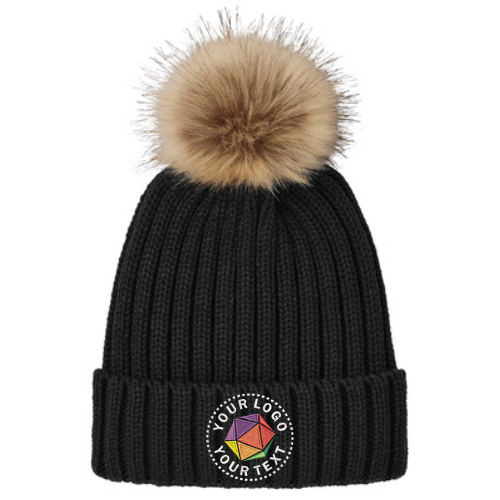 Port Authority® Custom Embroidered Faux Fur Pom Beanie - C990