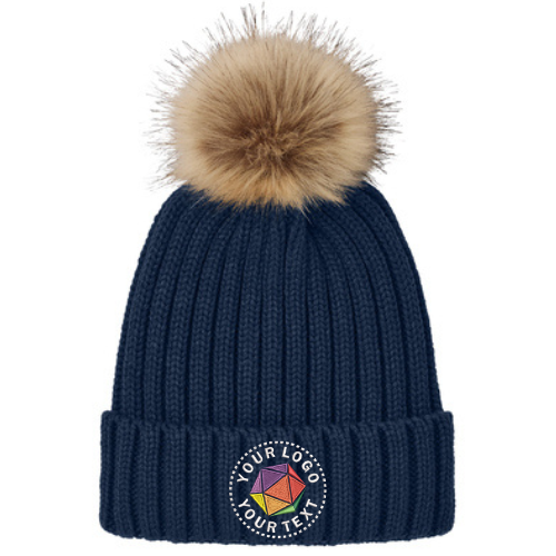 Port Authority® Custom Embroidered Faux Fur Pom Beanie - C990