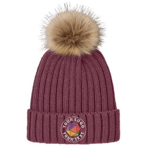 Port Authority® Custom Embroidered Faux Fur Pom Beanie - C990