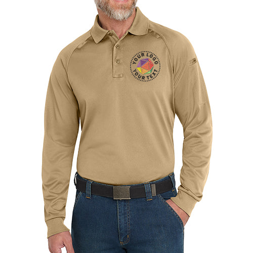 CornerStone® Custom Embroidered Select Long Sleeve Snag-Proof Tactical Polo - CS410LS
