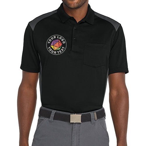 CornerStone® Custom Embroidered Select Snag-Proof Two Way Colorblock Pocket Polo - CS416