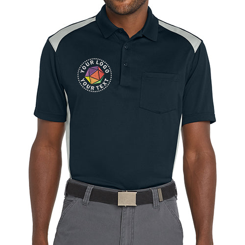 CornerStone® Custom Embroidered Select Snag-Proof Two Way Colorblock Pocket Polo - CS416