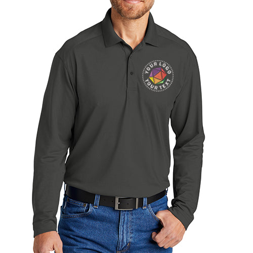 CornerStone® Custom Embroidered Select Lightweight Snag-Proof Long Sleeve Polo - CS418LS
