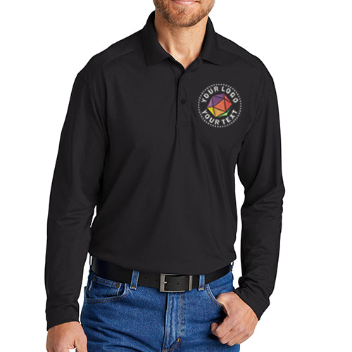 CornerStone® Custom Embroidered Select Lightweight Snag-Proof Long Sleeve Polo - CS418LS