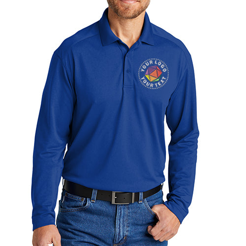 CornerStone® Custom Embroidered Select Lightweight Snag-Proof Long Sleeve Polo - CS418LS