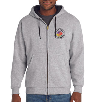 CornerStone® Custom Embroidered Heavyweight Full-Zip Hooded Sweatshirt with Thermal Lining - CS620