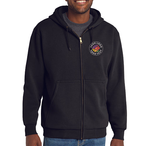 CornerStone® Custom Embroidered Heavyweight Full-Zip Hooded Sweatshirt with Thermal Lining - CS620