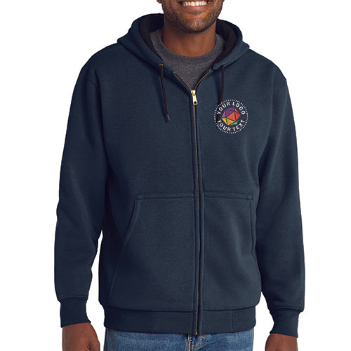 CornerStone® Custom Embroidered Heavyweight Full-Zip Hooded Sweatshirt with Thermal Lining - CS620