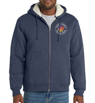 CornerStone® Custom Embroidered Heavyweight Sherpa-Lined Hooded Fleece Jacket - CS625
