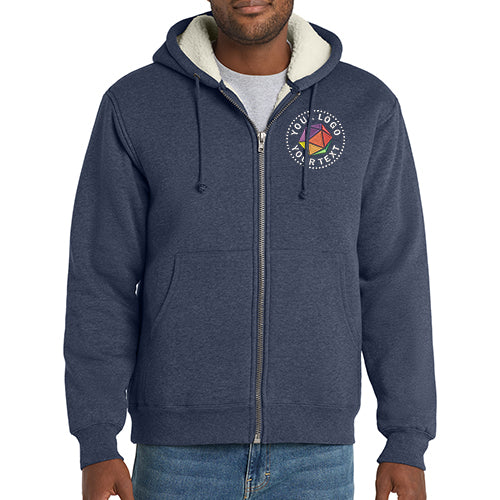 CornerStone® Custom Embroidered Heavyweight Sherpa-Lined Hooded Fleece Jacket - CS625