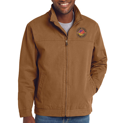 CornerStone® Custom Embroidered Washed Duck Cloth Flannel-Lined Work Jacket - CSJ40
