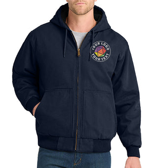 CornerStone® Custom Embroidered Washed Duck Cloth Insulated Hooded Work Jacket - CSJ41