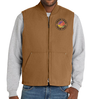 CornerStone® Custom Embroidered Washed Duck Cloth Vest - CSV40