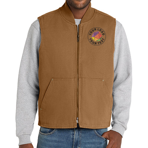 CornerStone® Custom Embroidered Washed Duck Cloth Vest - CSV40