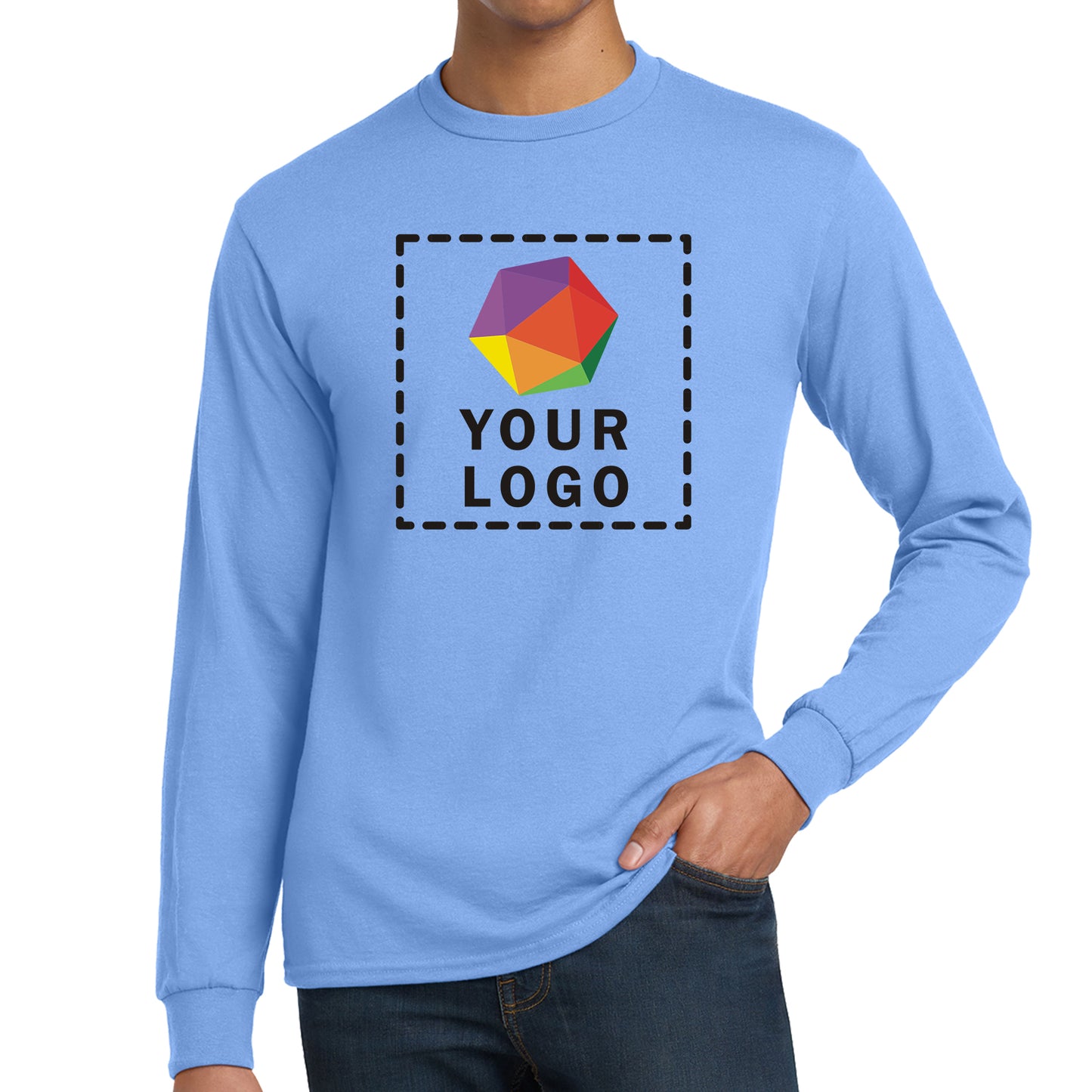Gildan® Custom Printed DryBlend® 50 Cotton/50 Poly Long Sleeve T-Shirt - 8400