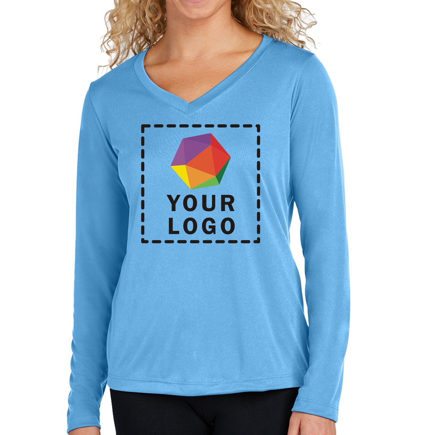 Sport-Tek® Custom Printed Women's Long Sleeve PosiCharge® Competitor™ V-Neck Tee - LST353LS