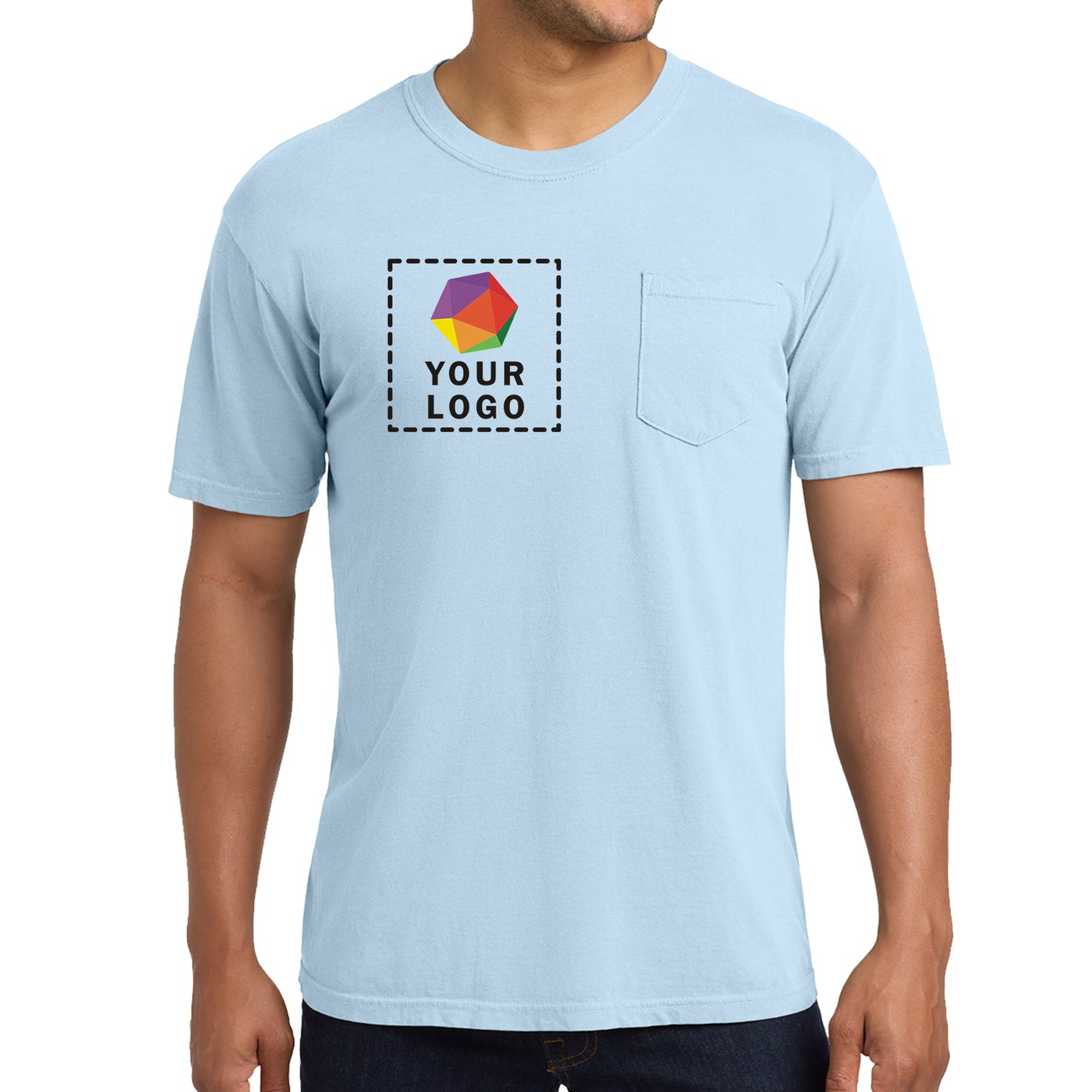 Comfort Colors® Custom Printed Heavyweight Ring Spun Pocket Tee - 6030