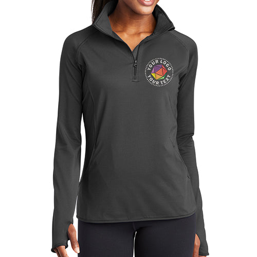 Sport-Tek® Custom Embroidered Women's Sport-Wick® Stretch 1/4-Zip Pullover - LST850