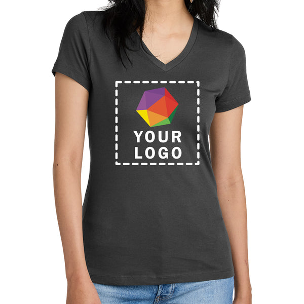District® Custom Printed Women’s Perfect Weight ® V-Neck Tee - DM1170L