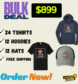 BULK DEAL | 24 TSHIRTS | 12 HOODIES | 12 HATS | ALL IN ONE