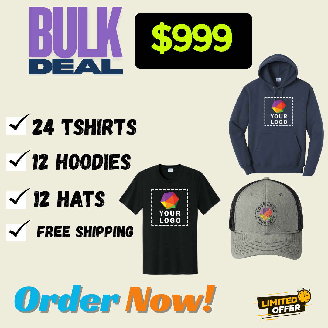 BULK DEAL | 24 TSHIRTS | 12 HOODIES | 12 HATS | ALL IN ONE