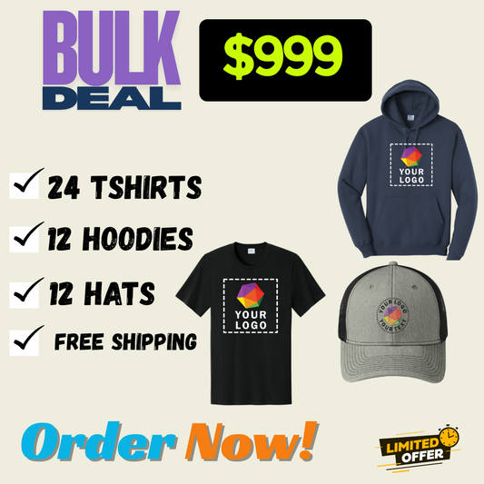 BULK DEAL | 24 TSHIRTS | 12 HOODIES | 12 HATS | ALL IN ONE