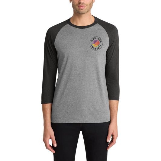 District® Perfect Tri® Custom Embroidered 3/4-Sleeve Raglan - DM136