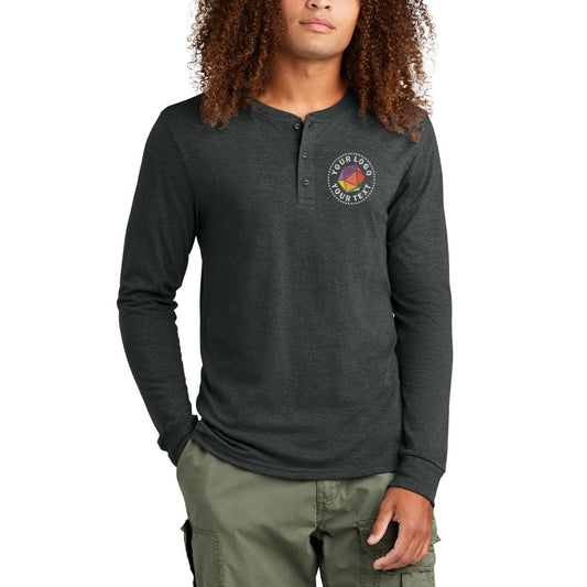 District® Perfect Tri® Custom Embbroidered Long Sleeve Henley T-Shirt - DT145