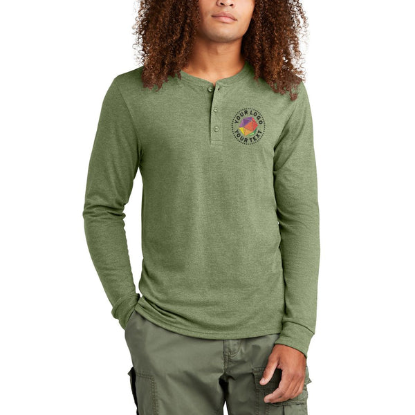 District® Perfect Tri® Custom Embbroidered Long Sleeve Henley T-Shirt - DT145