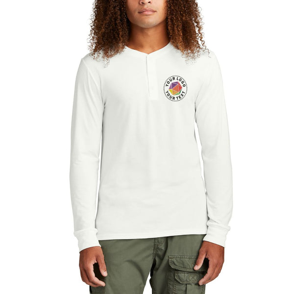 District® Perfect Tri® Custom Embbroidered Long Sleeve Henley T-Shirt - DT145